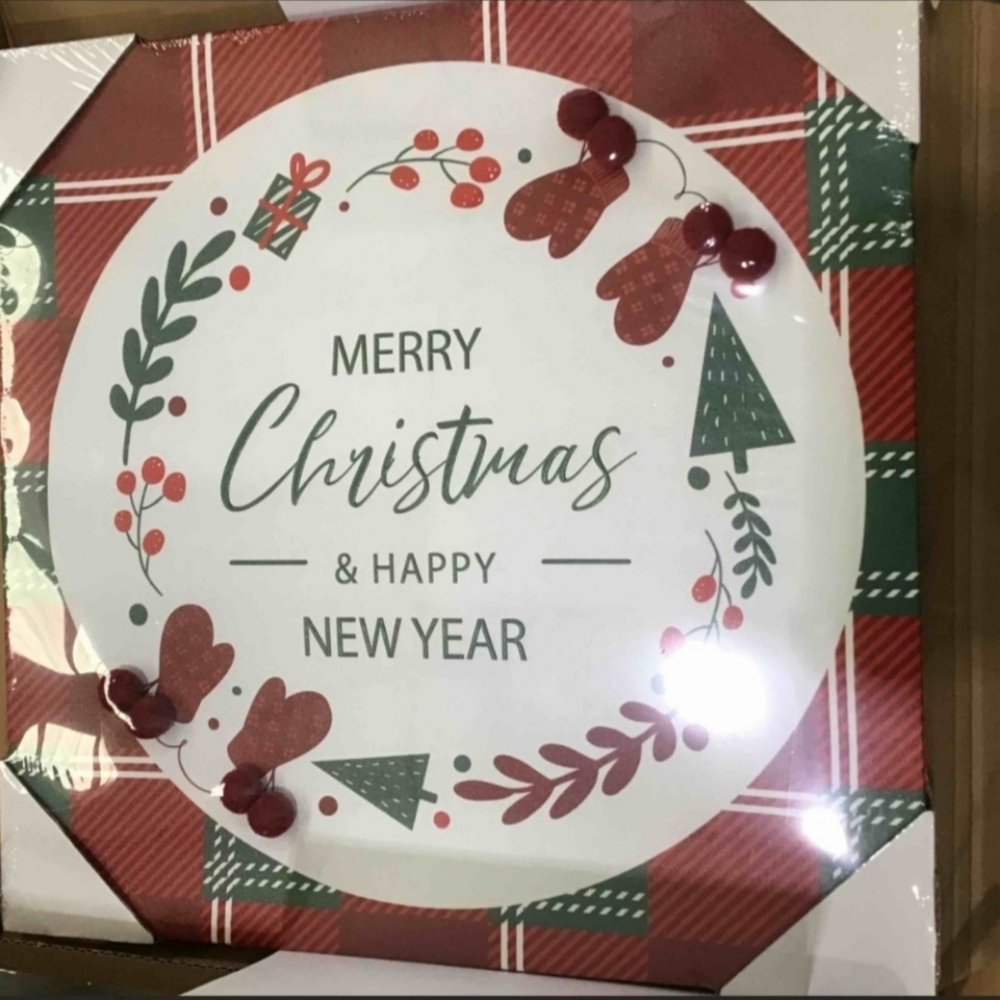 ArtbyHannah Christmas Decorations Hanging Signs, Christmas Canvas Door Sign